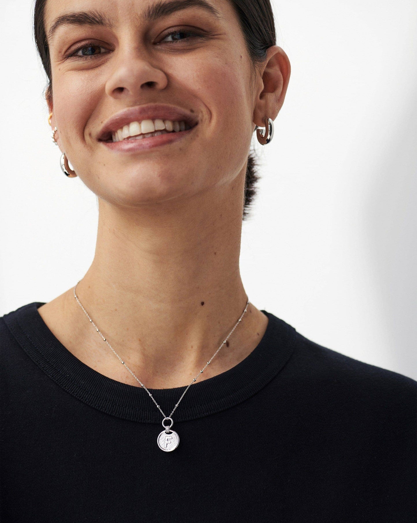 Initial Pendant Necklace - Initial N | Sterling Silver