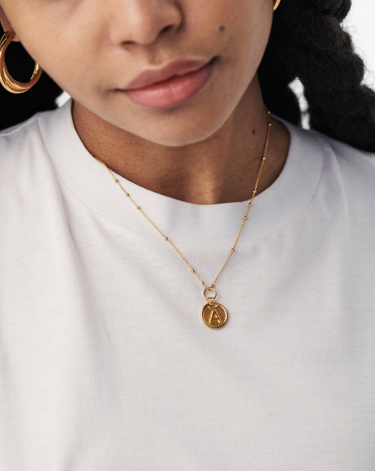 Initial Pendant Necklace - Initial T | 18ct Gold Vermeil