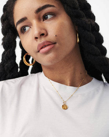 Initial Pendant Necklace - Initial T | 18ct Gold Vermeil