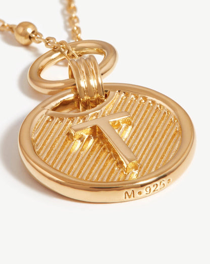 Initial Pendant Necklace - Initial T | 18ct Gold Vermeil