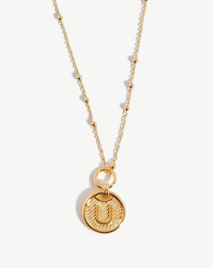 Initial Pendant Necklace - Initial U | 18ct Gold Vermeil