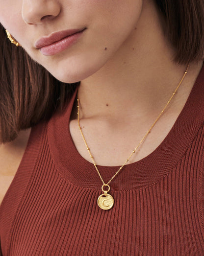 Initial Pendant Necklace - Initial U | 18ct Gold Vermeil