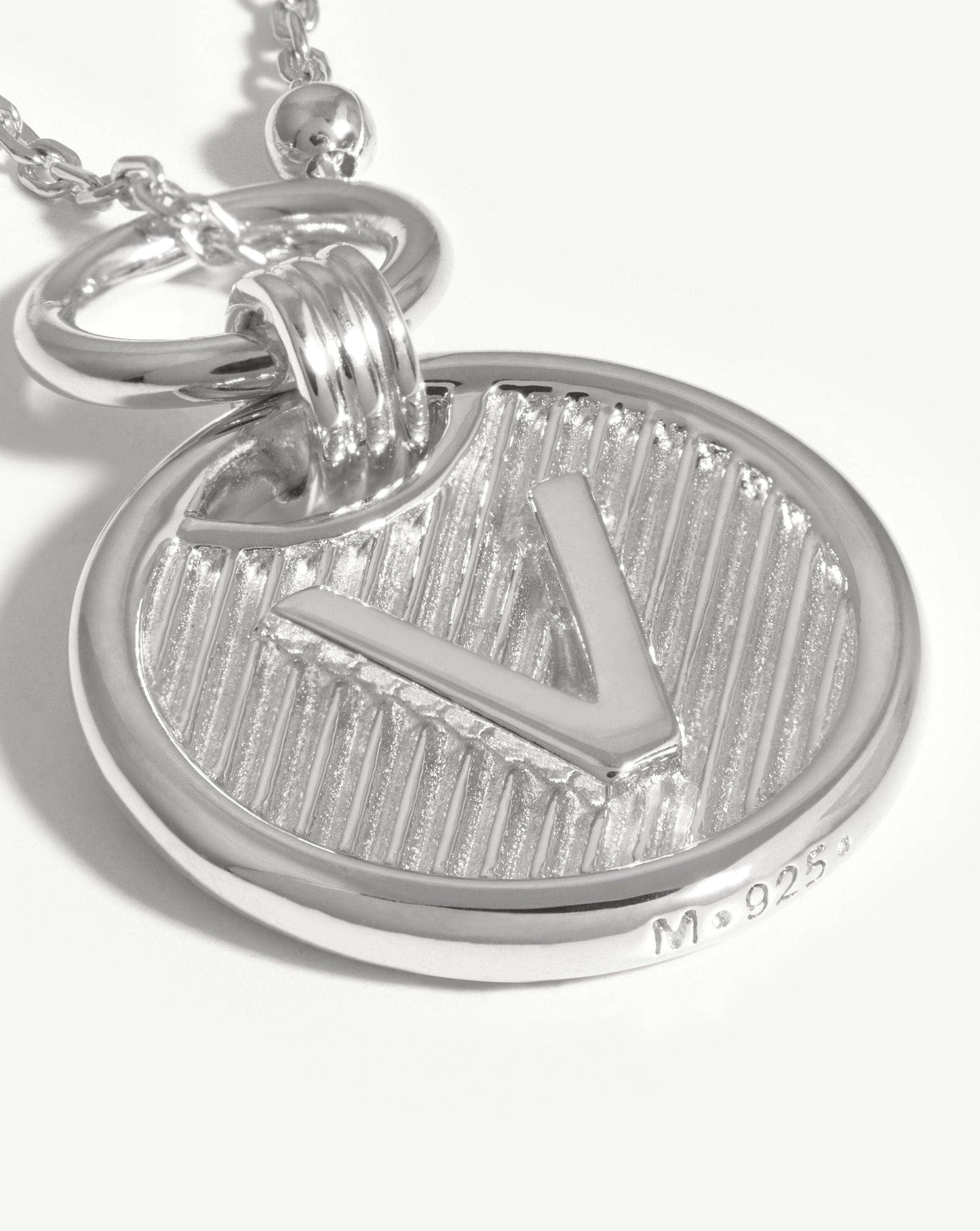 Initial Pendant Necklace - Initial V | Sterling Silver