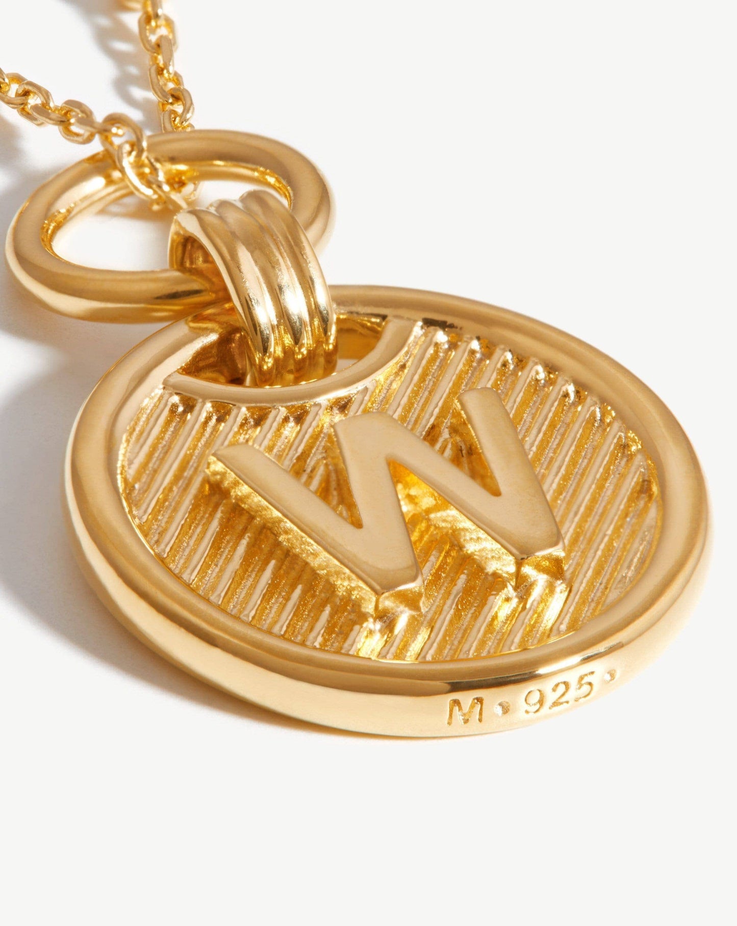 Initial Pendant Necklace - Initial W | 18ct Gold Vermeil