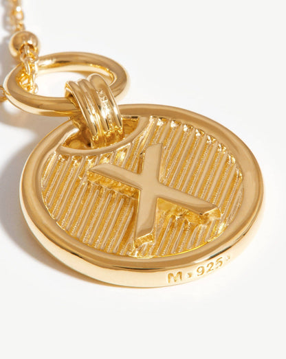 Initial Pendant Necklace - Initial X | 18ct Gold Vermeil