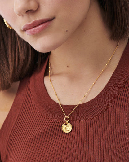 Initial Pendant Necklace - Initial Y | 18ct Gold Vermeil