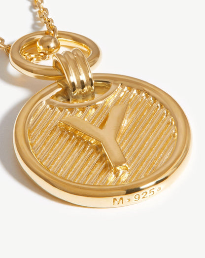 Initial Pendant Necklace - Initial Y | 18ct Gold Vermeil