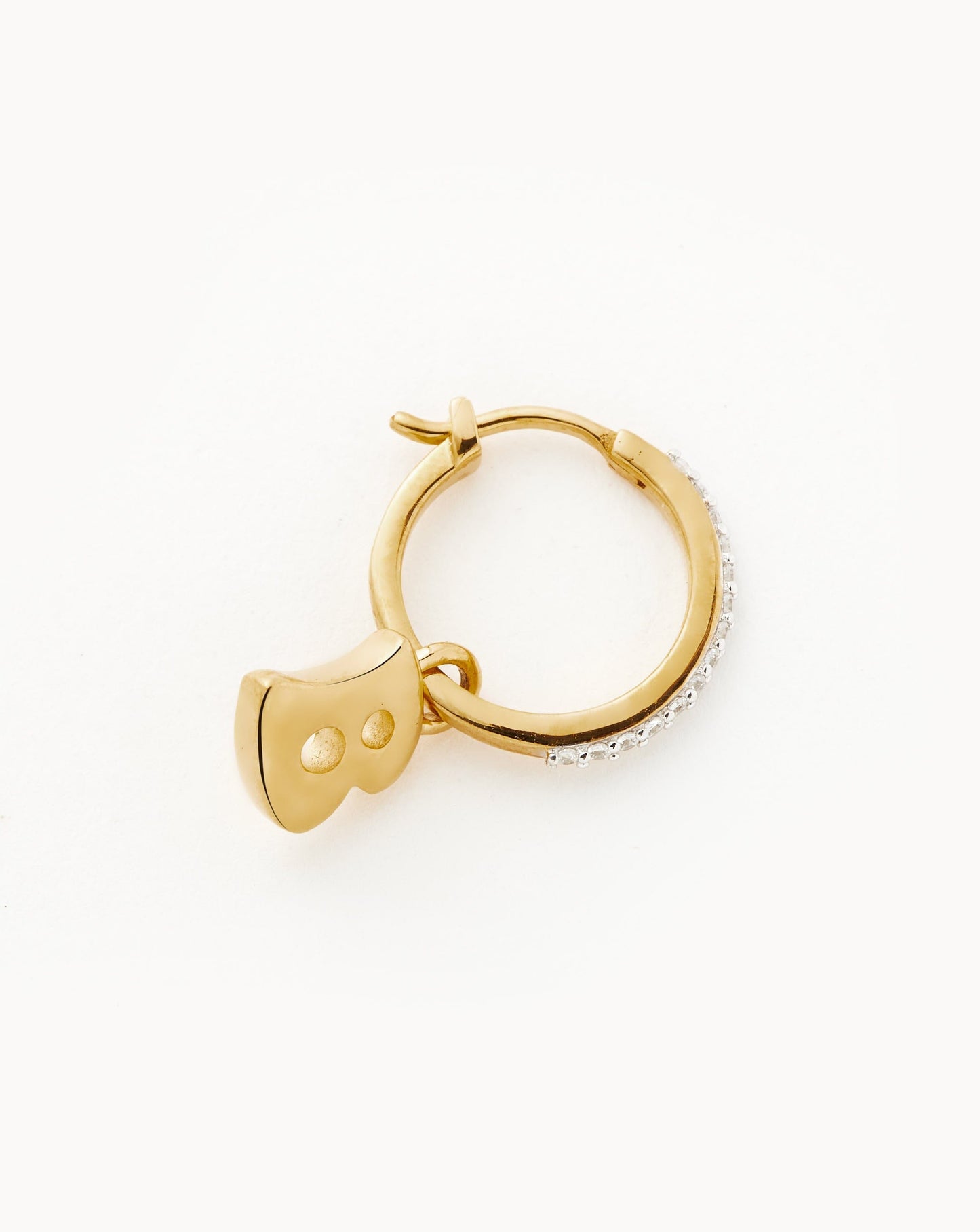 Initial Single Charm Hoop Earring - Initial B | 18ct Gold Vermeil