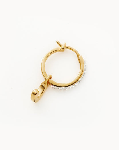 Initial Single Charm Hoop Earring - Initial J | 18ct Gold Vermeil