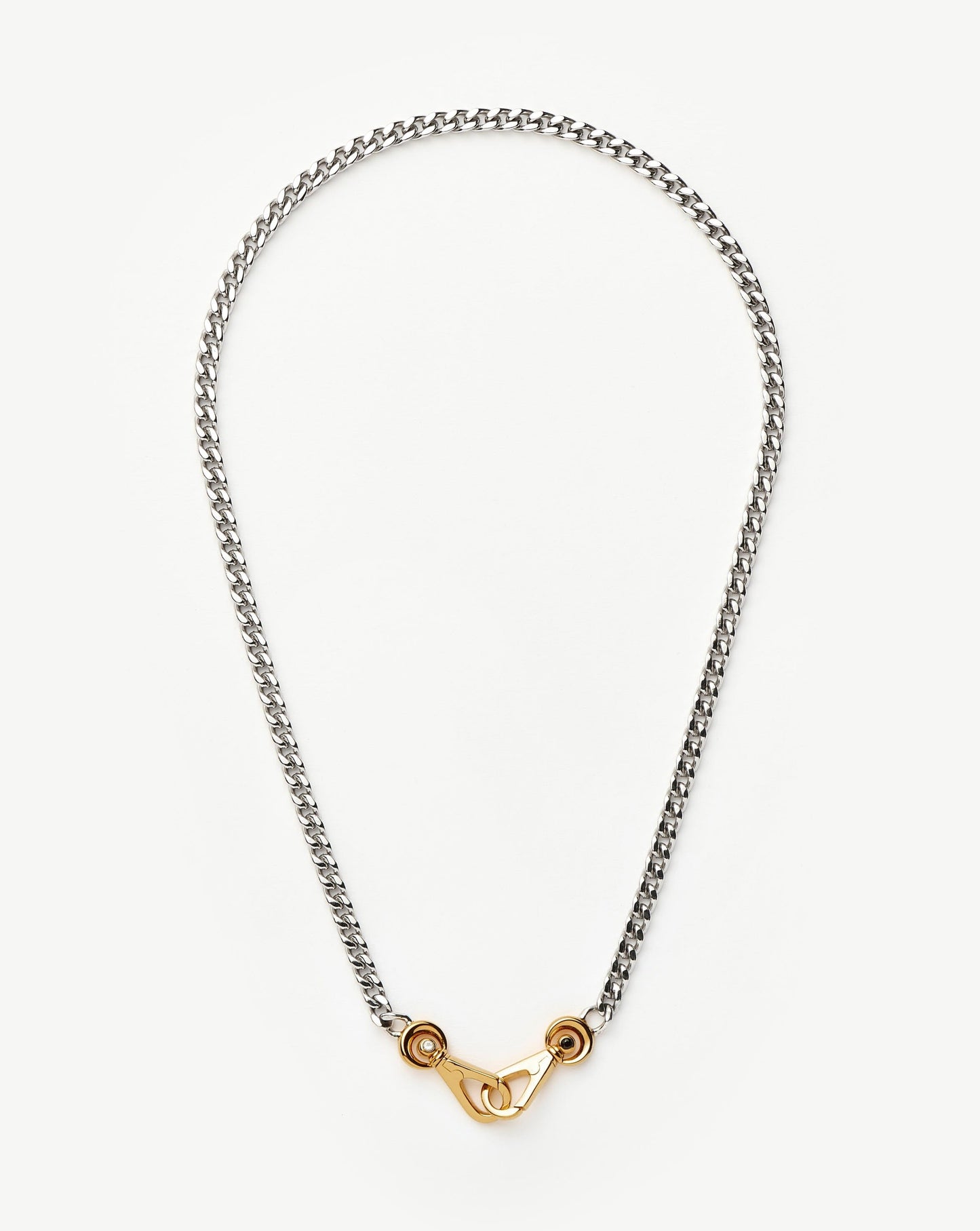 Kinetic Chunky Chain Necklace | Mixed Metal Cubic Zirconia