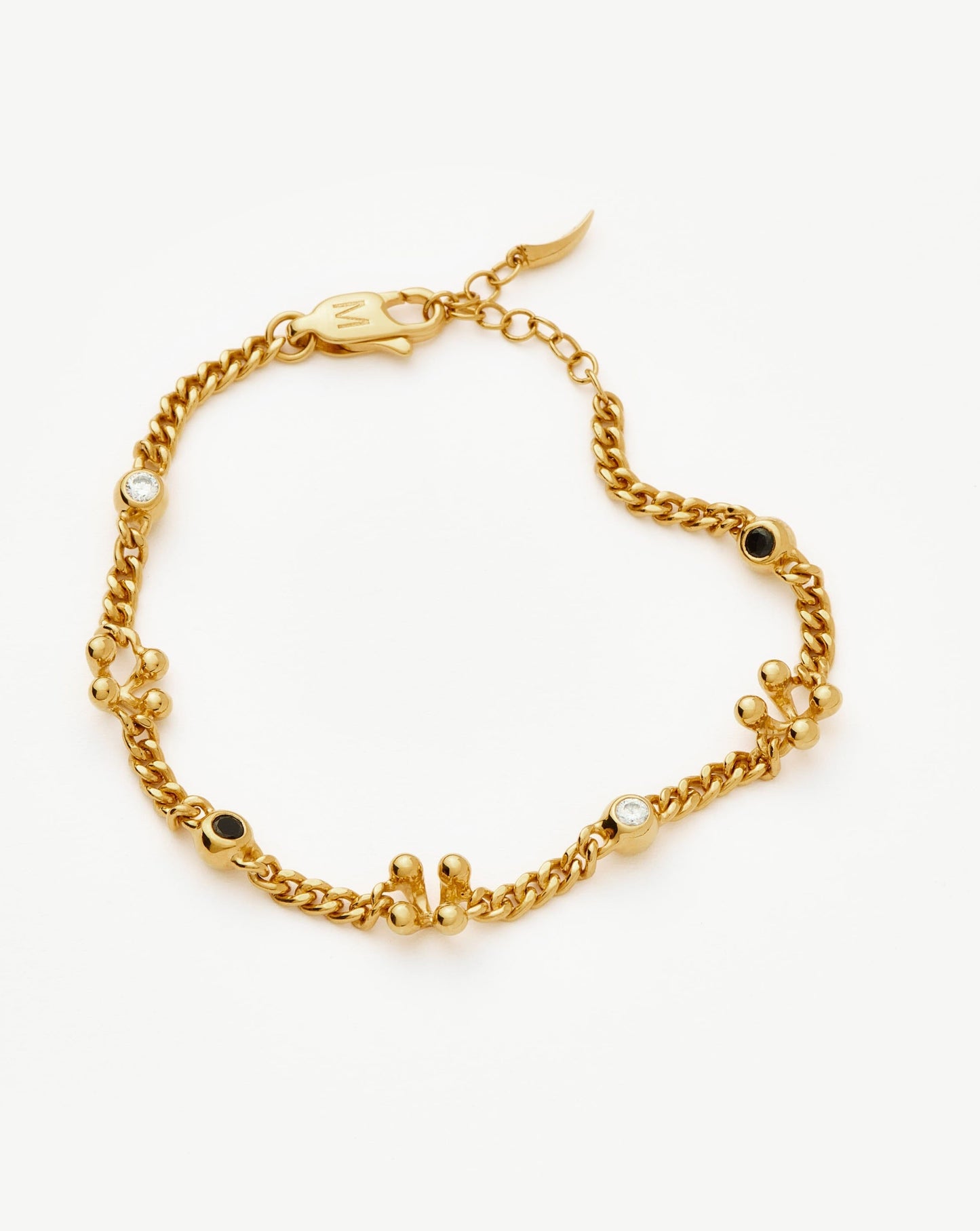 Kinetic Duality Charm Bracelet | 18ct Gold Plated Cubic Zirconia