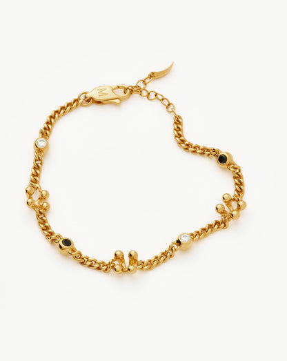 Kinetic Duality Charm Bracelet | 18ct Gold Plated Cubic Zirconia