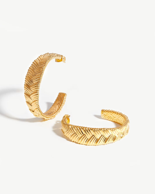 Large Braid Hoop Earrings