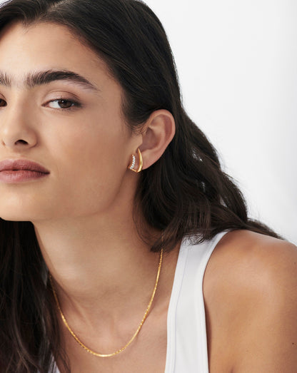Large Claw Pave Double Stud Earrings