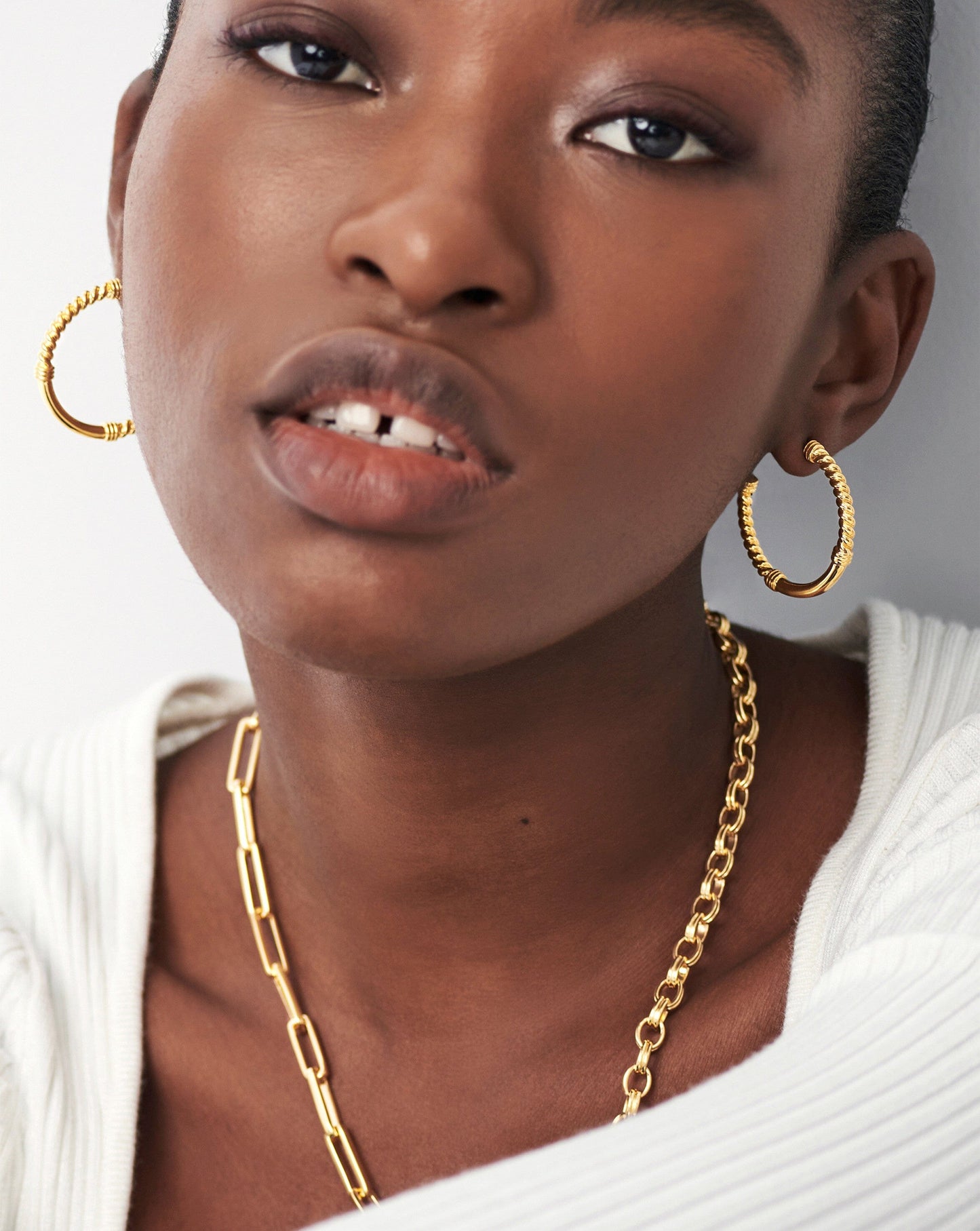 Large Cord Hoop Earrings