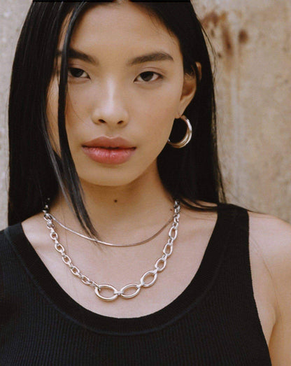 Large Graduated Oval Chain Necklace