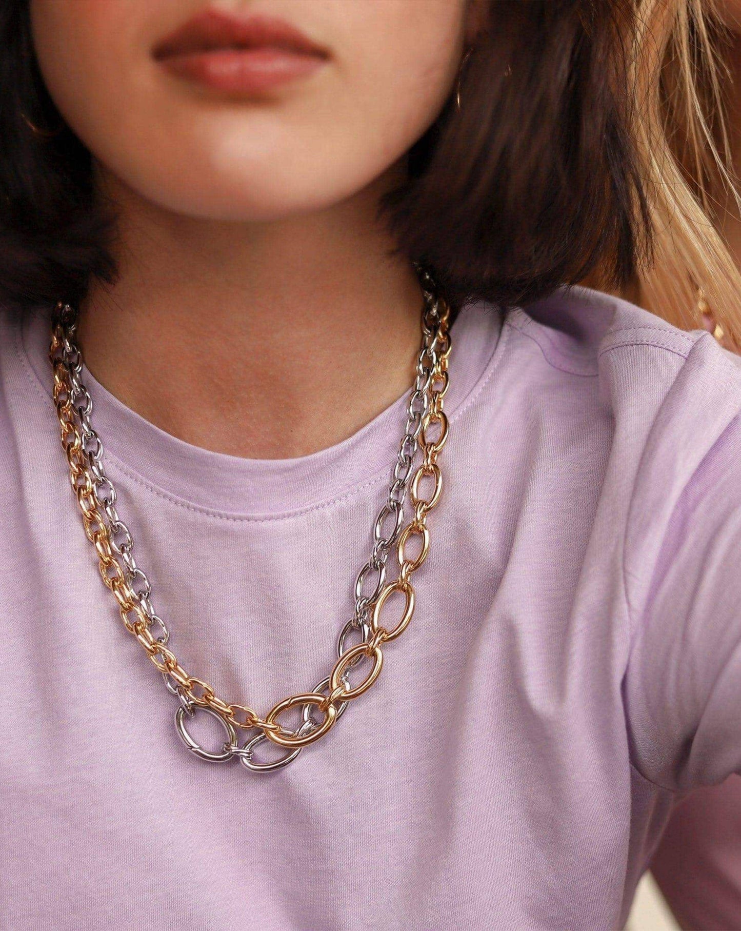Large Graduated Oval Chain Necklace