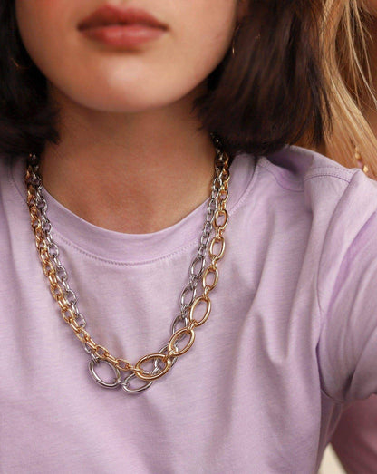 Large Graduated Oval Chain Necklace