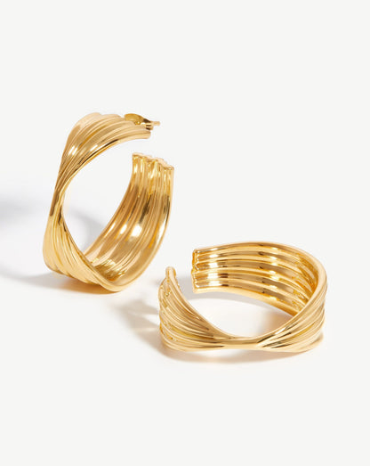 Large Wave Hoop Earrings