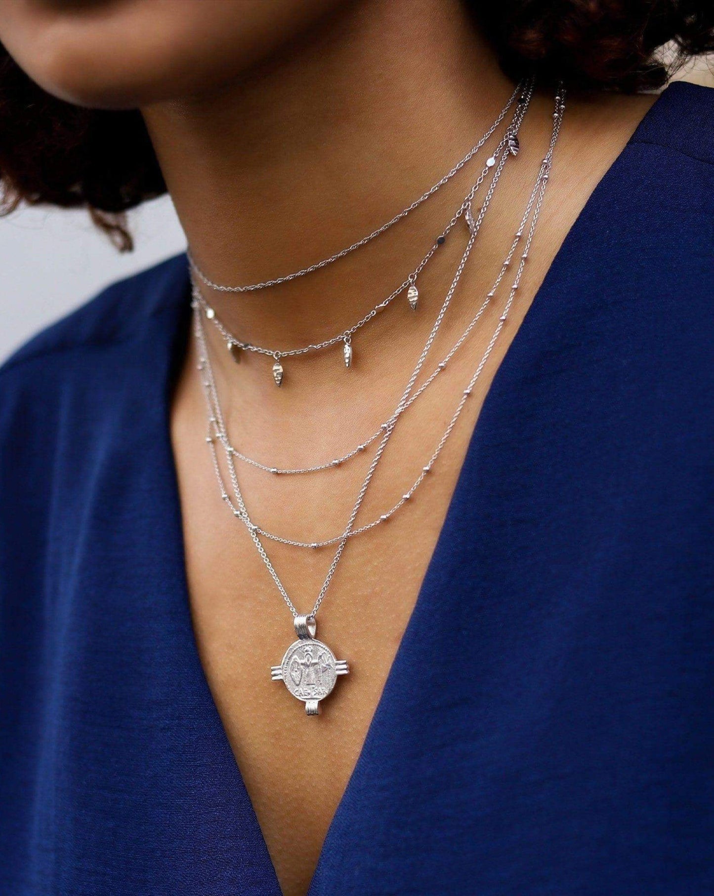 Leaf Charm Choker | Sterling Silver