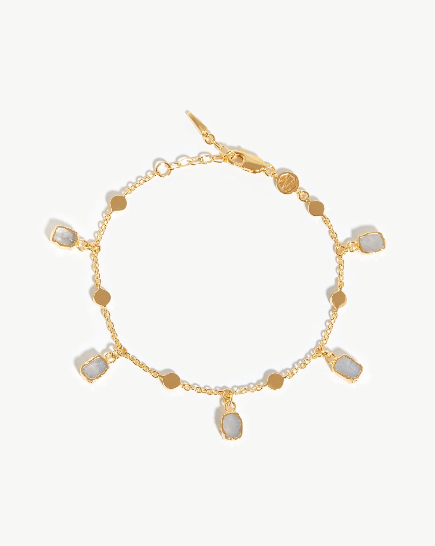 Lena Charm Bracelet | 18ct Gold Plated/Rainbow Moonstone