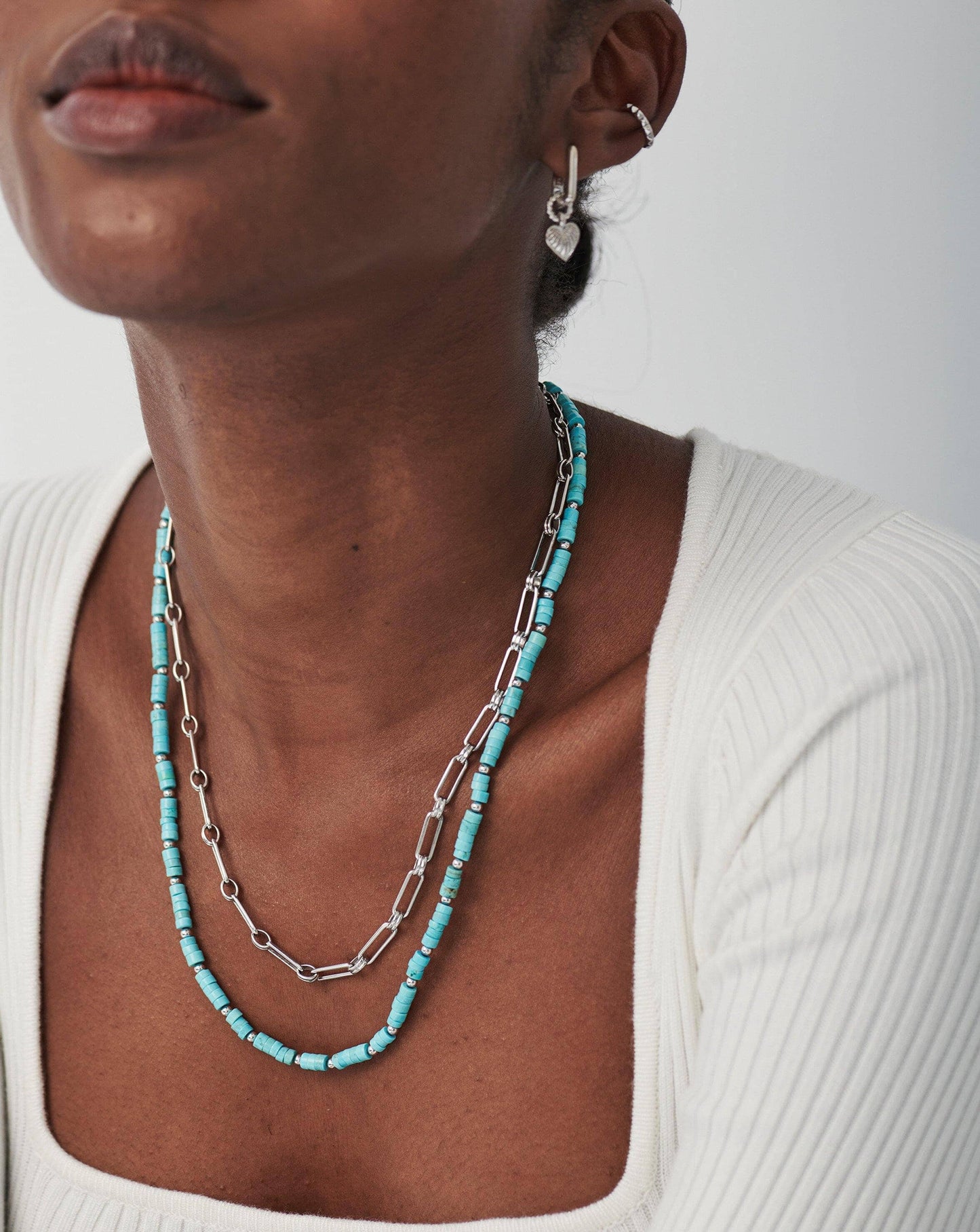 Long Beaded Stack Necklace