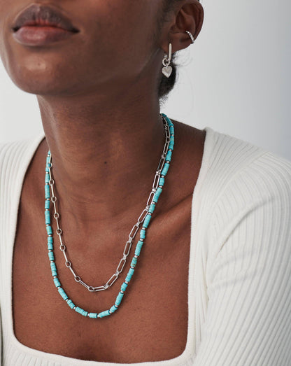 Long Beaded Stack Necklace