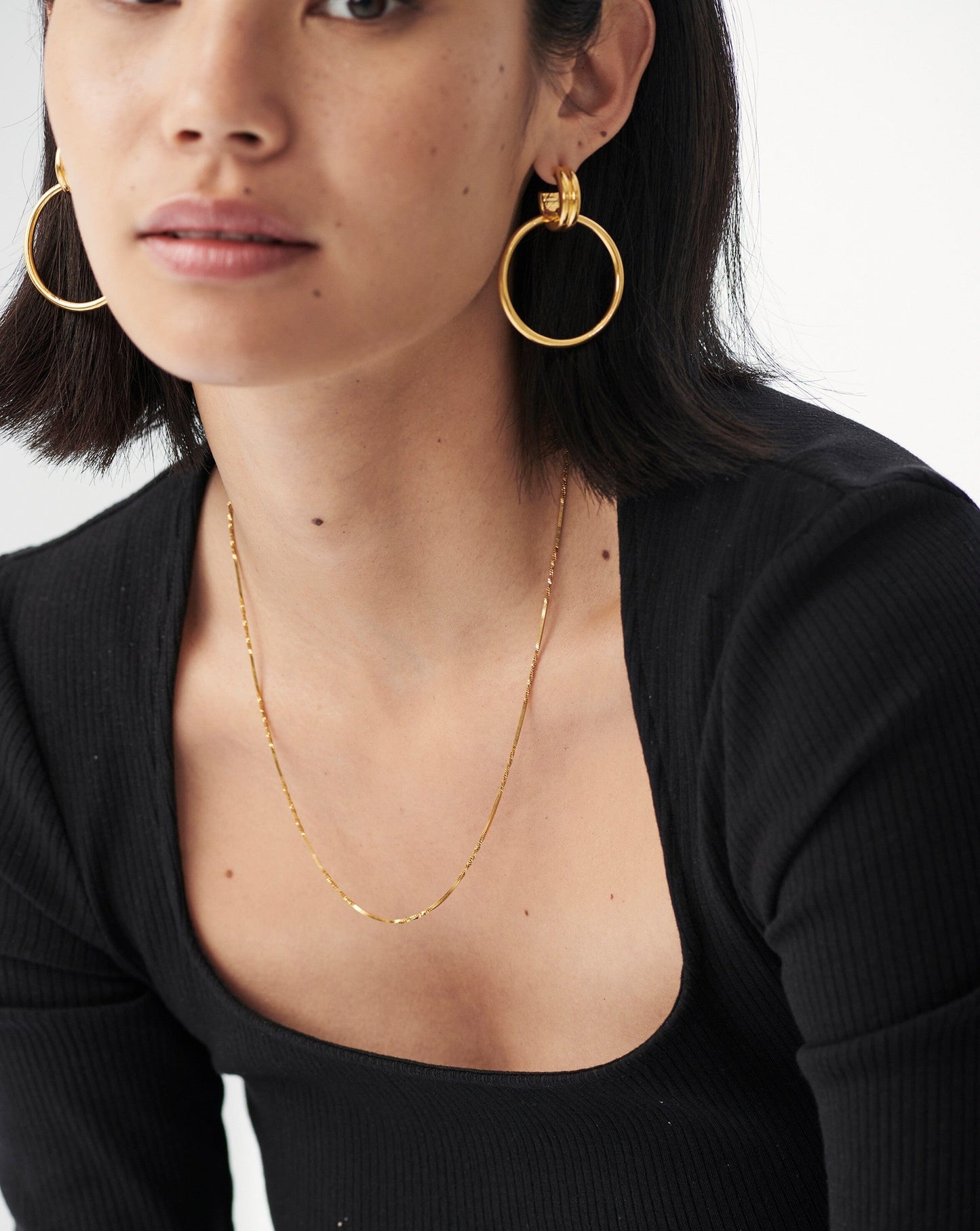 Long Isa Twisted Chain Necklace | 18ct Gold Vermeil