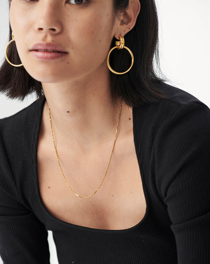 Long Isa Twisted Chain Necklace | 18ct Gold Vermeil