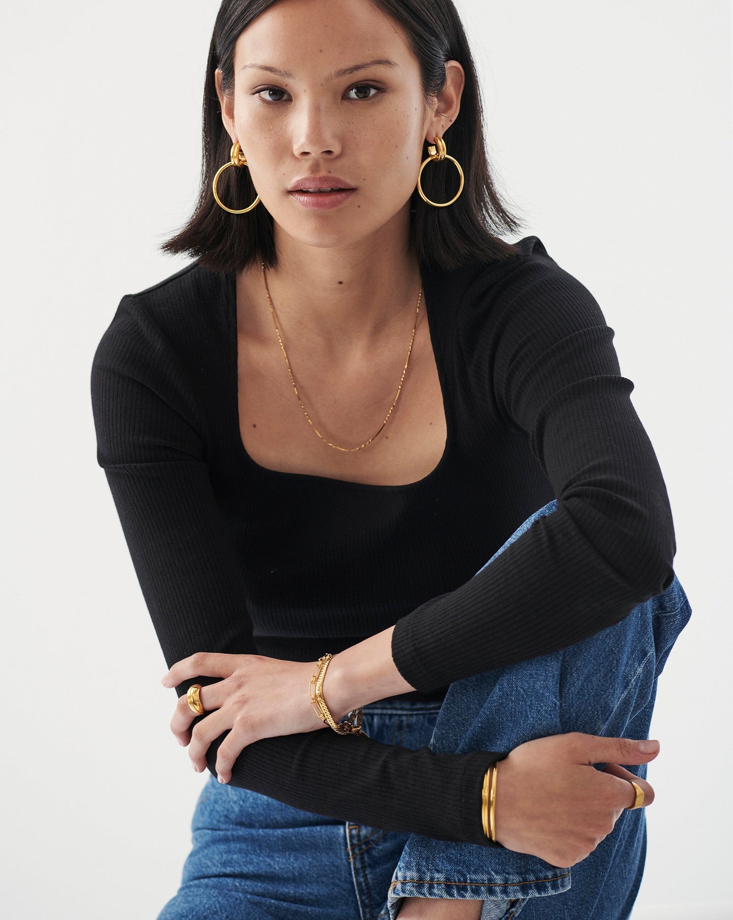 Long Isa Twisted Chain Necklace | 18ct Gold Vermeil