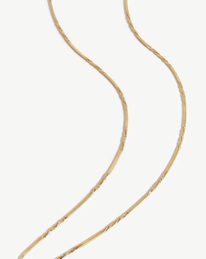 Long Isa Twisted Chain Necklace | 18ct Gold Vermeil