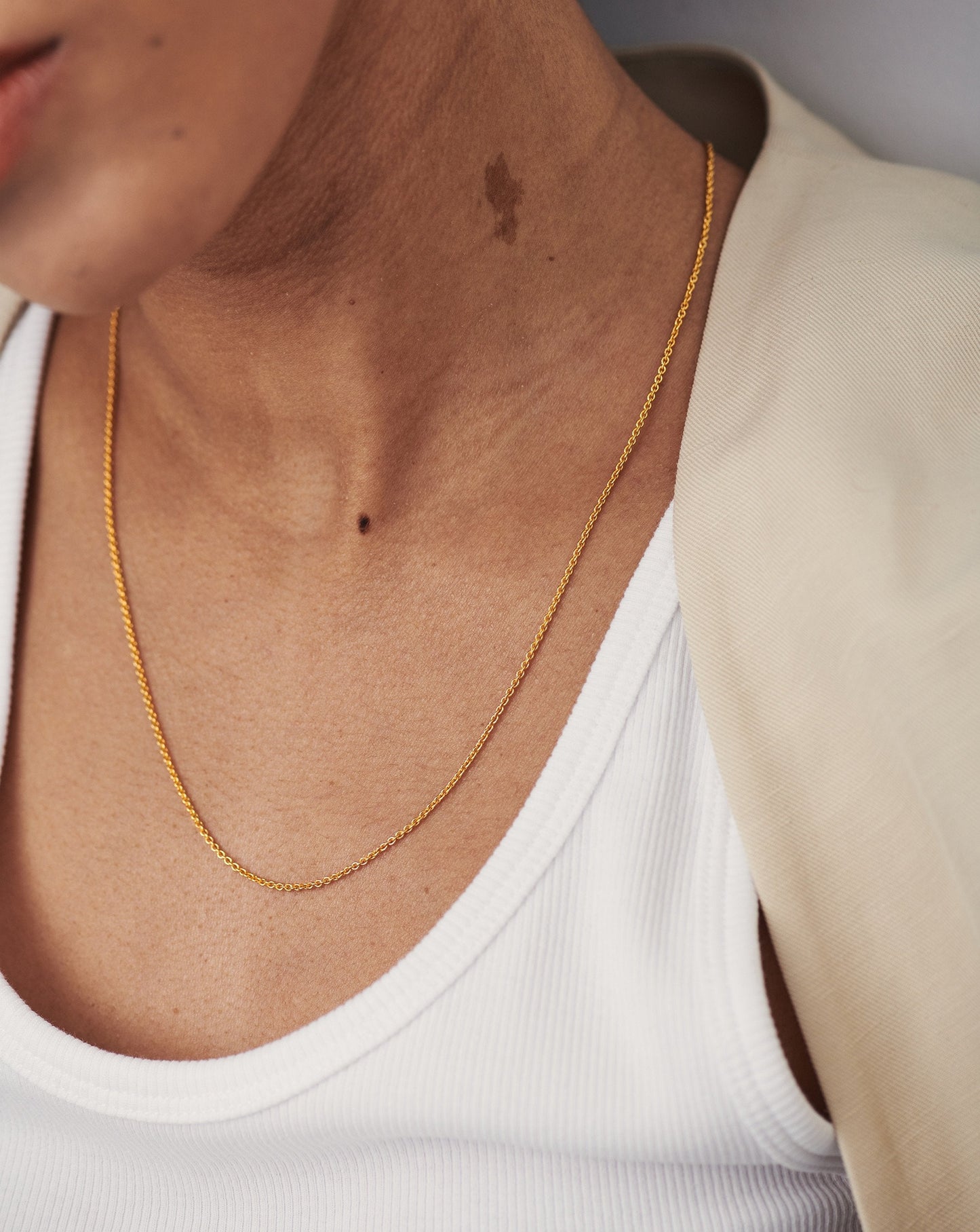 Long Plain Chain Necklace