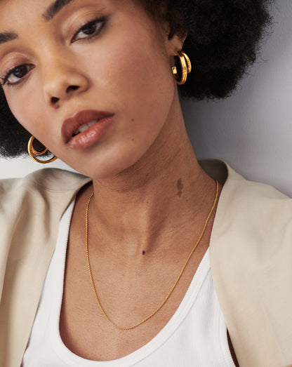 Long Plain Chain Necklace