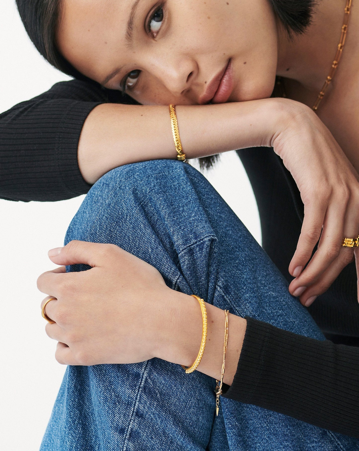 Lucy Williams Beaded Cuff | 18ct Gold Plated