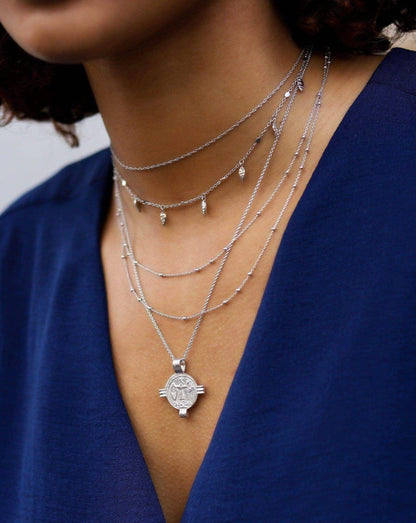 Lucy Williams Caesar Coin Necklace | Silver Plated