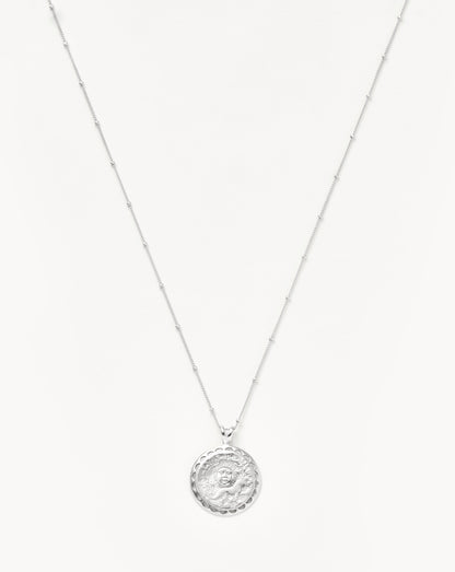 Lucy Williams Engravable Rising Sun Medallion Coin Necklace | Silver Plated