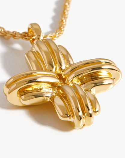 Lucy Williams Large Ridge Cross Necklace | 18ct Gold Vermeil