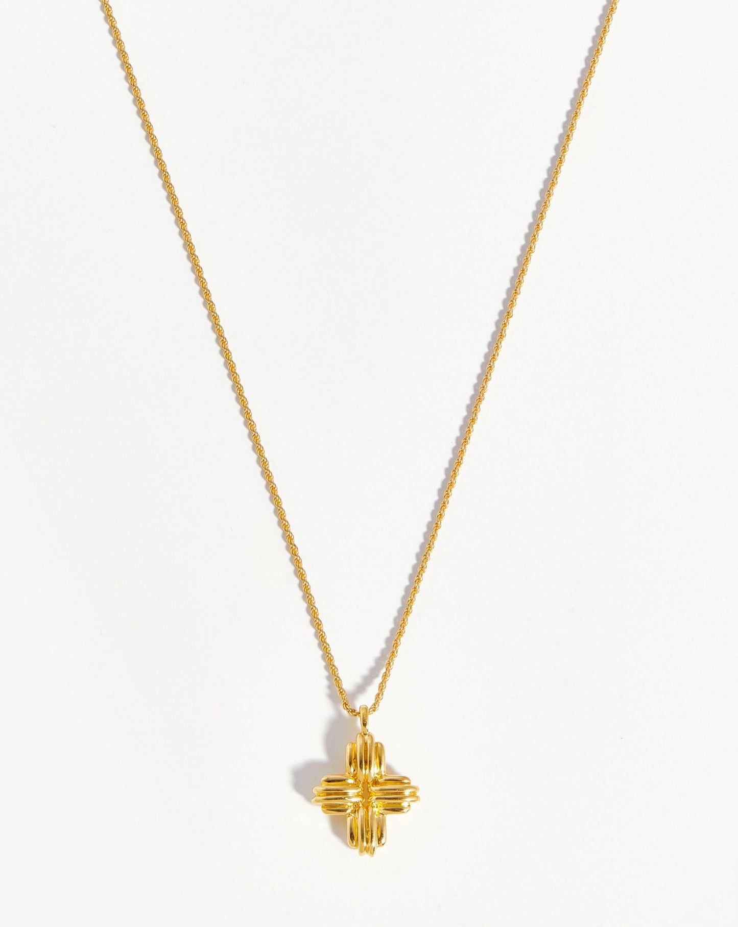 Lucy Williams Large Ridge Cross Necklace | 18ct Gold Vermeil
