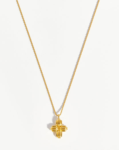 Lucy Williams Large Ridge Cross Necklace | 18ct Gold Vermeil