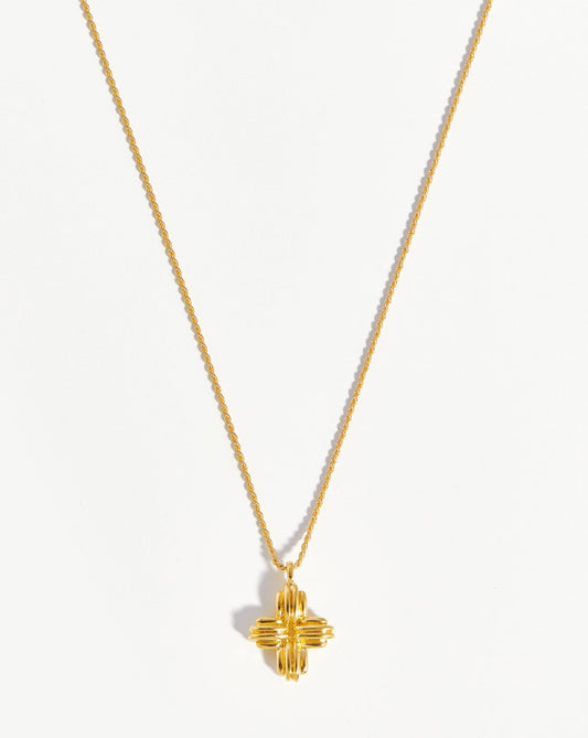 Lucy Williams Large Ridge Cross Necklace | 18ct Gold Vermeil