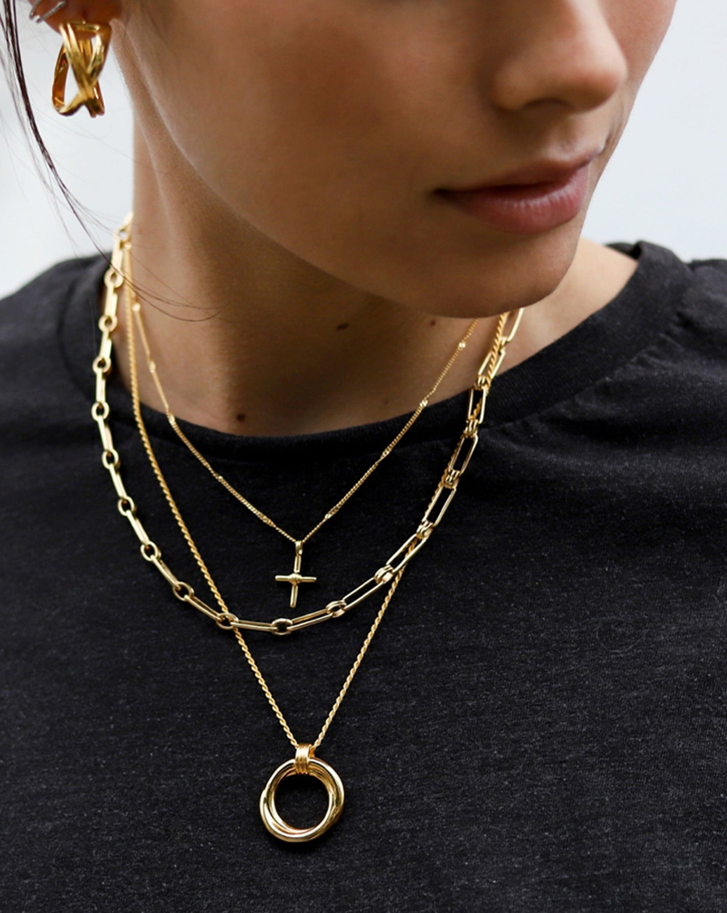 Lucy Williams Ridge Cross Necklace | 18ct Gold Vermeil