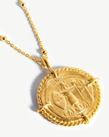 Lucy Williams Rope Medallion Coin Necklace | 18ct Gold Plated