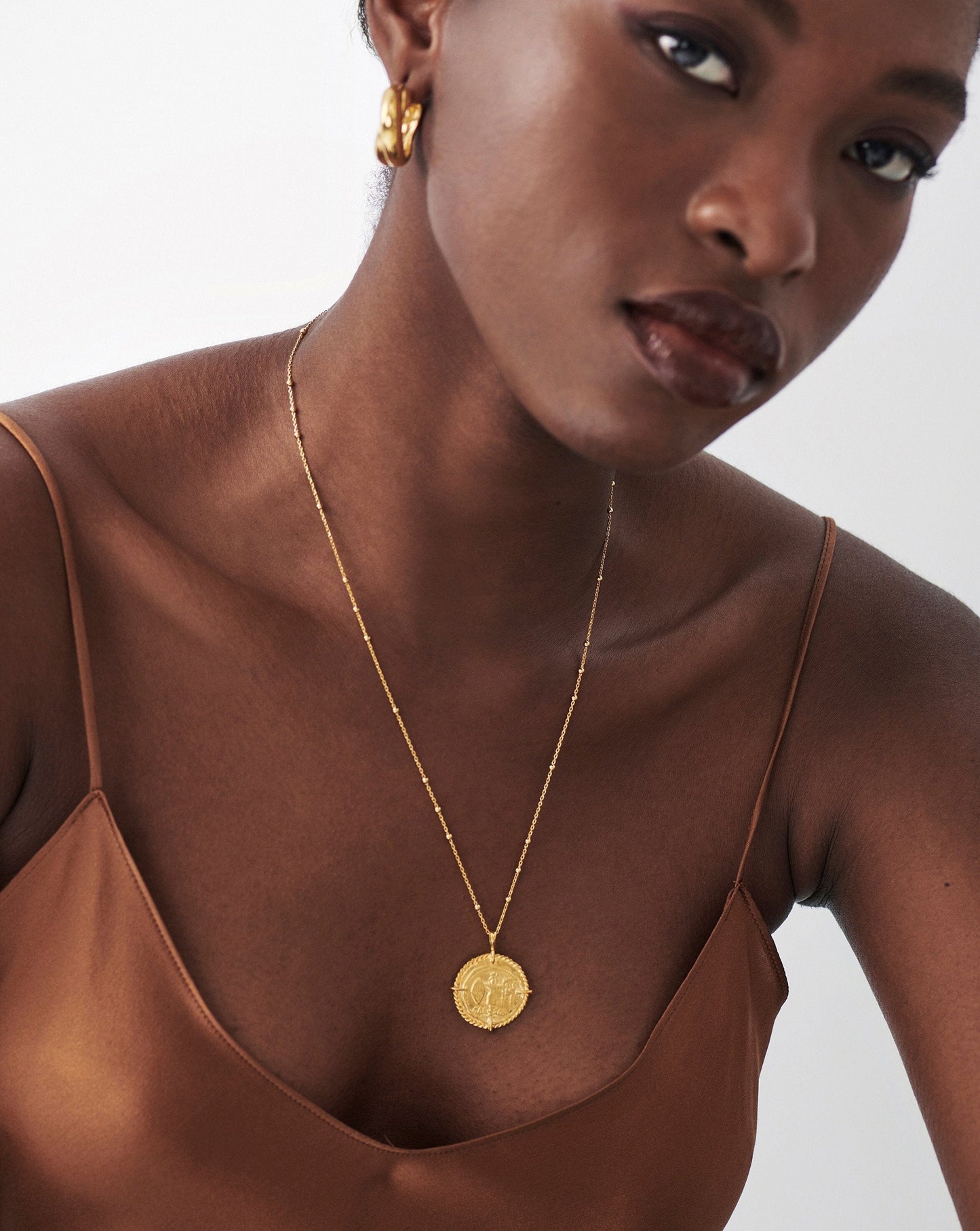 Lucy Williams Rope Medallion Coin Necklace | 18ct Gold Plated