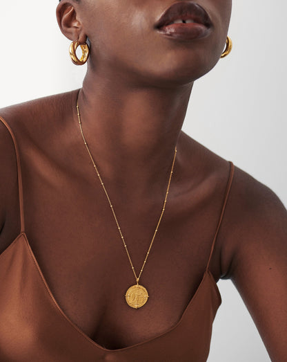 Lucy Williams Rope Medallion Coin Necklace | 18ct Gold Plated
