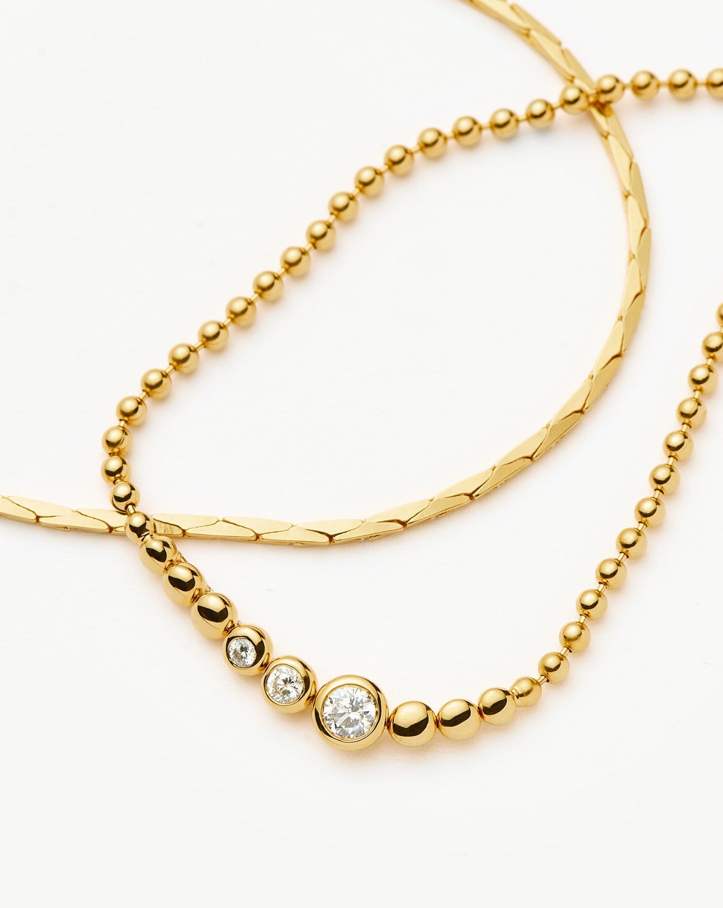 Lucy Williams Snake Chain & Beaded Bracelet Set | 18ct Gold Vermeil