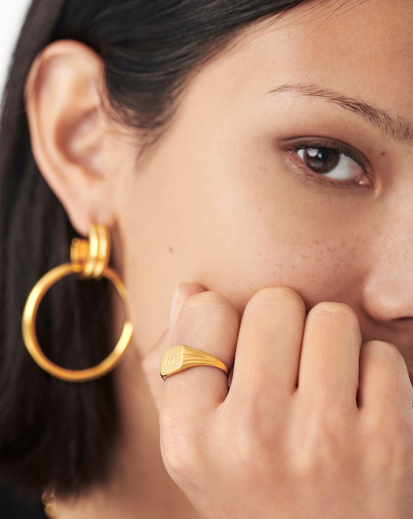 Lucy Williams Square Coin Signet Ring | 18ct Gold Vermeil