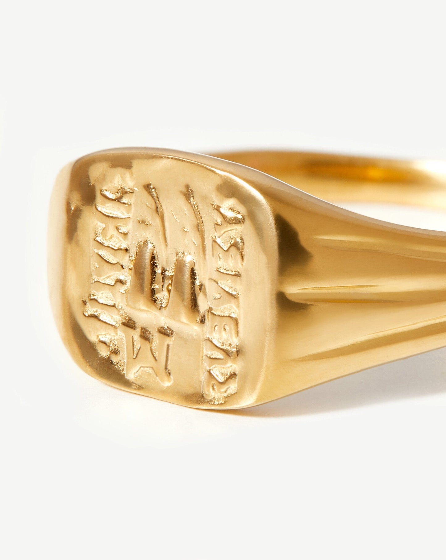 Lucy Williams Square Coin Signet Ring | 18ct Gold Vermeil