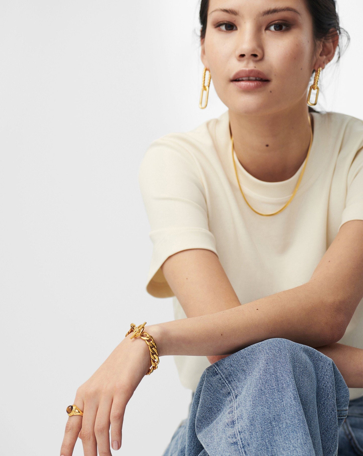 Lucy Williams T-Bar Chunky Chain Bracelet | 18ct Gold Plated