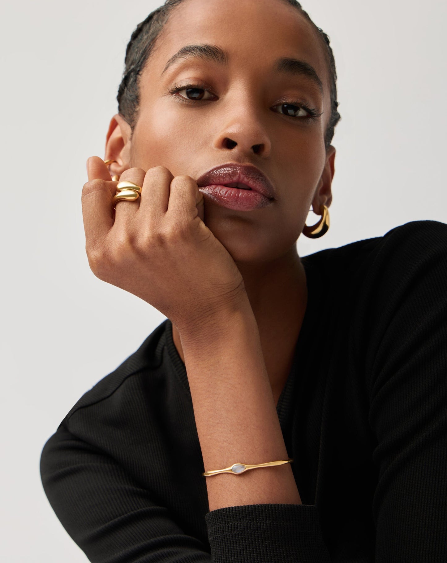 Magma Gemstone Cuff Bracelet | 18ct Recycled Gold Vermeil on Recycled Sterling Silver