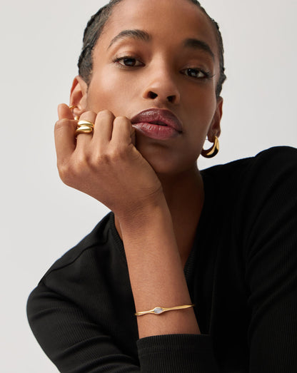 Magma Gemstone Cuff Bracelet | 18ct Recycled Gold Vermeil on Recycled Sterling Silver